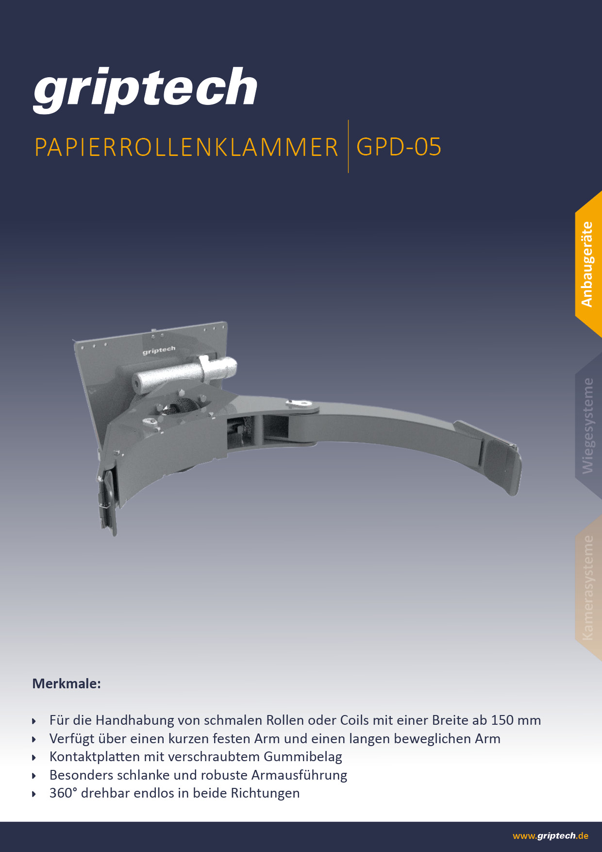 Datenblatt Papierrollenklammer GPD-05