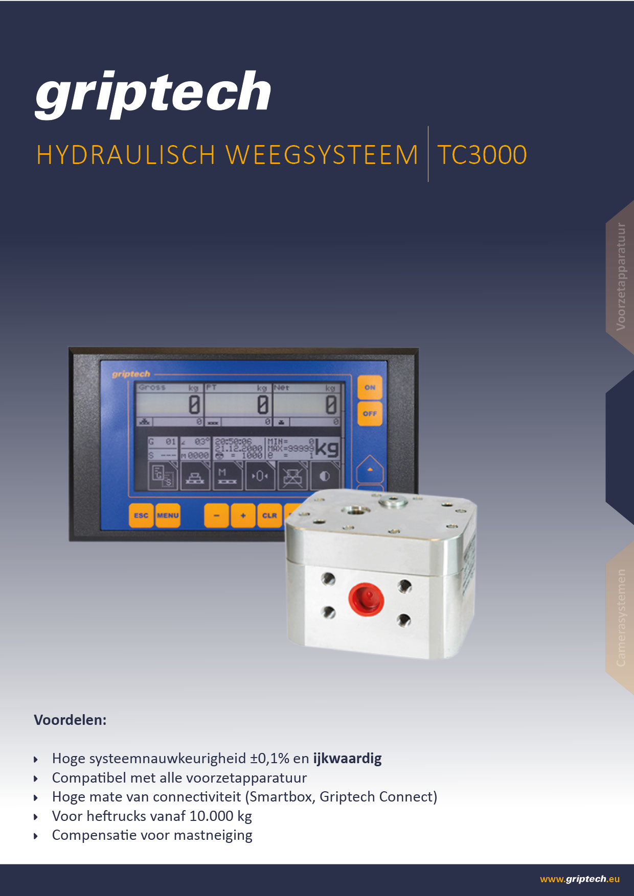 Gegevensblad hydraulisch weegsysteem TC3000