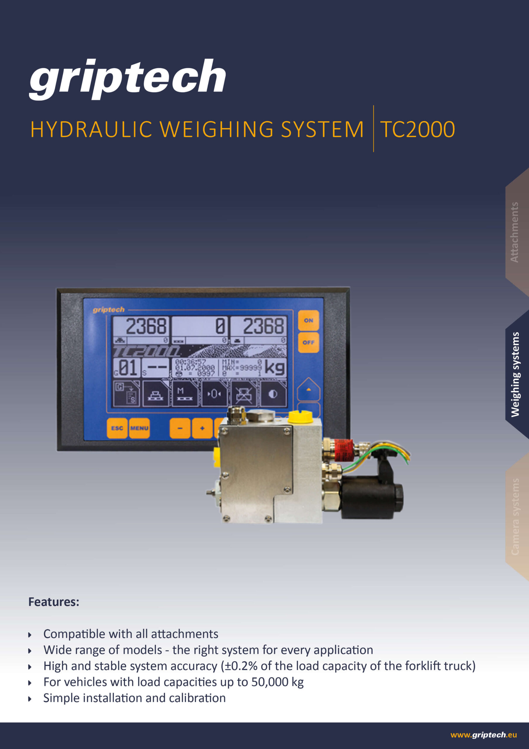 Datasheet hydraulic weighing system TC2000