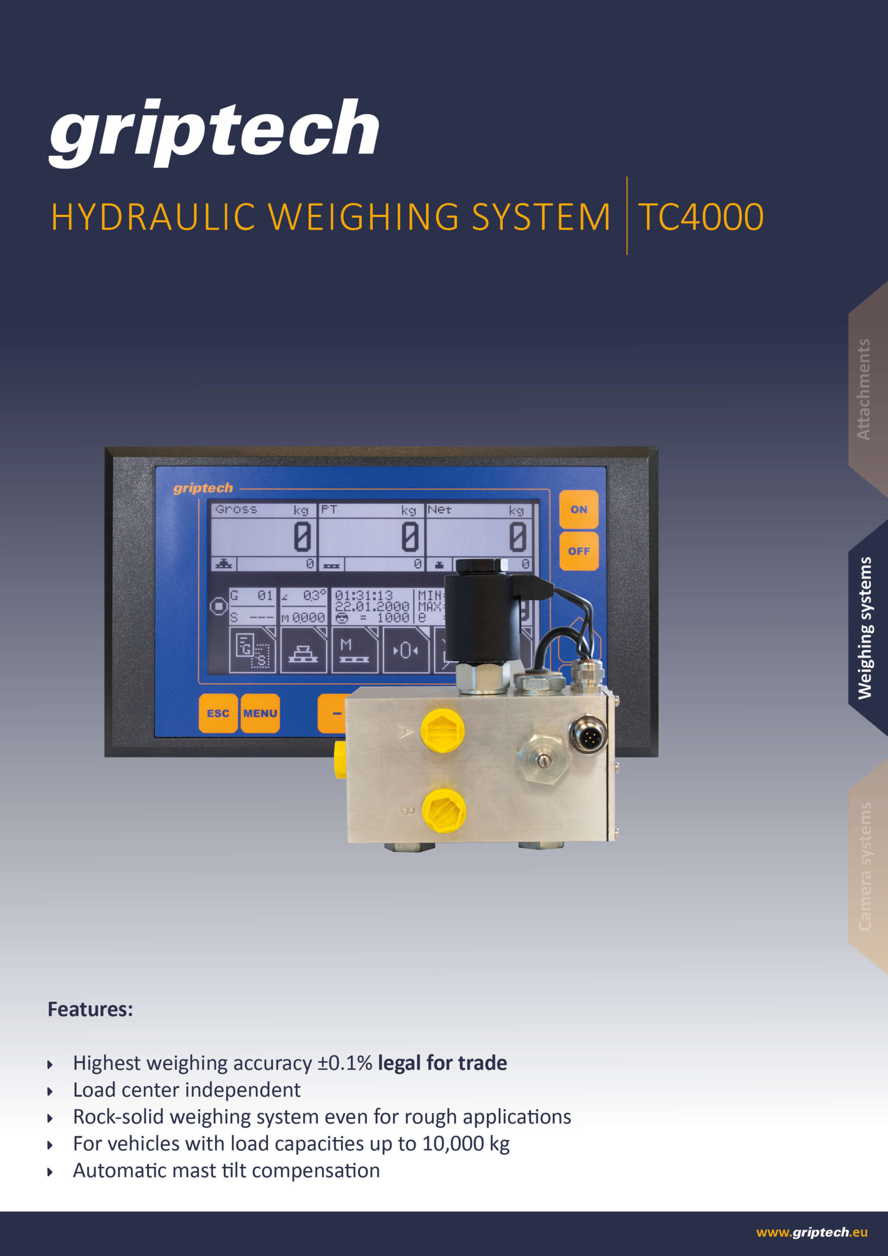 Datasheet hydraulic weighing system TC4000