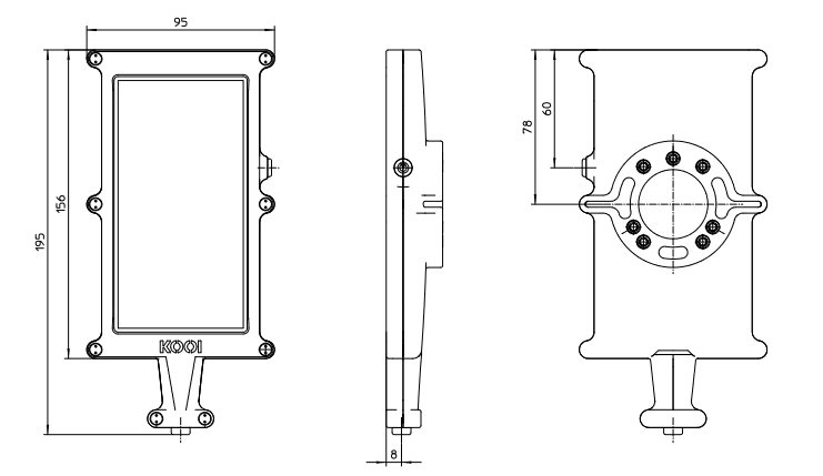 Technische Zeichnung KOOI®ReachControl Basis Controler