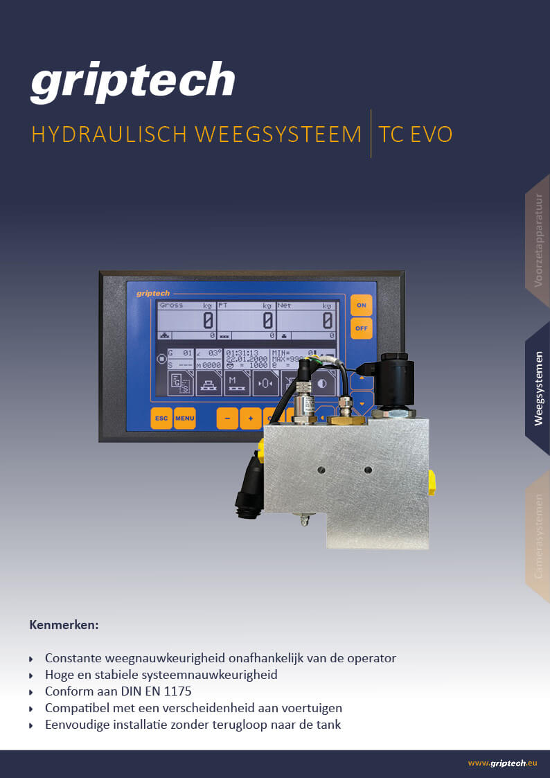 Gegevensblad hydraulisch weegsysteem TC EVO